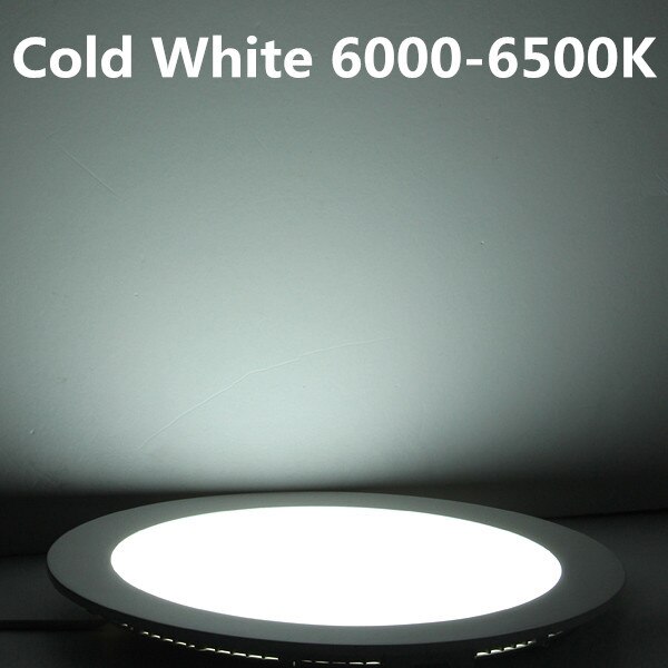 Luz de techo LED redonda de 25 vatios, lámpara empotrable para cocina y baño, luz descendente LED de AC85-265V, blanco cálido/blanco frío, que incluye controladores: Blanco frío / 6 W
