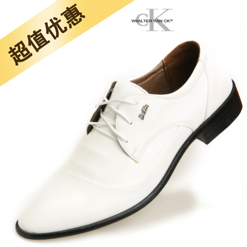 Läder oxford herr lägenheter skor casual brittisk stil män oxfords märke klänning skor för män: Vit / 9.5