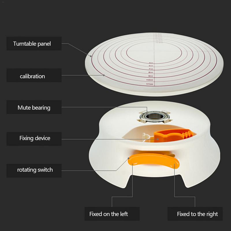 Snap Buckle Fixable Cake Turntable Stand Light Stable Cake Turntable DIY ABS Turntable Baking Cake Decorating Tools