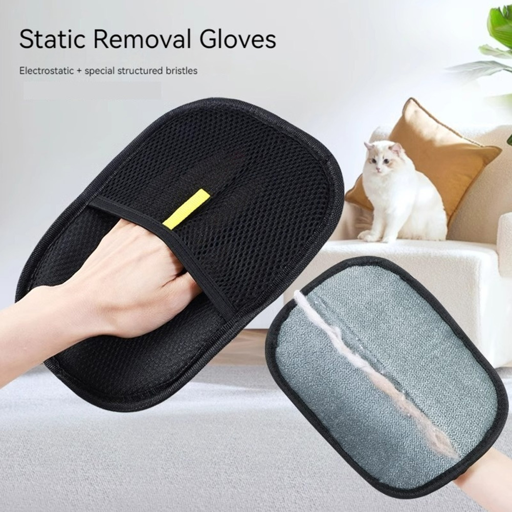 Pet Hair Remover Gloves Double Sided Antistatic Gloves Reusable Pet Fur Removal Mitt Hair Removal