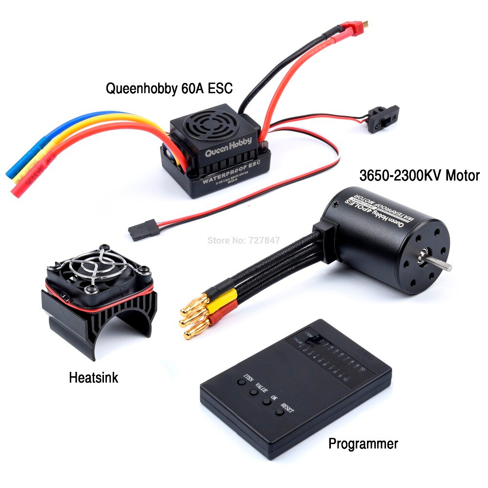 3650 2300KV / 3100KV / 3900KV / 4300KV / 5200KV Brushless Motor &amp; 45A 60A 80A 120A ESC Combo for 1:10 RC Car Boat Part