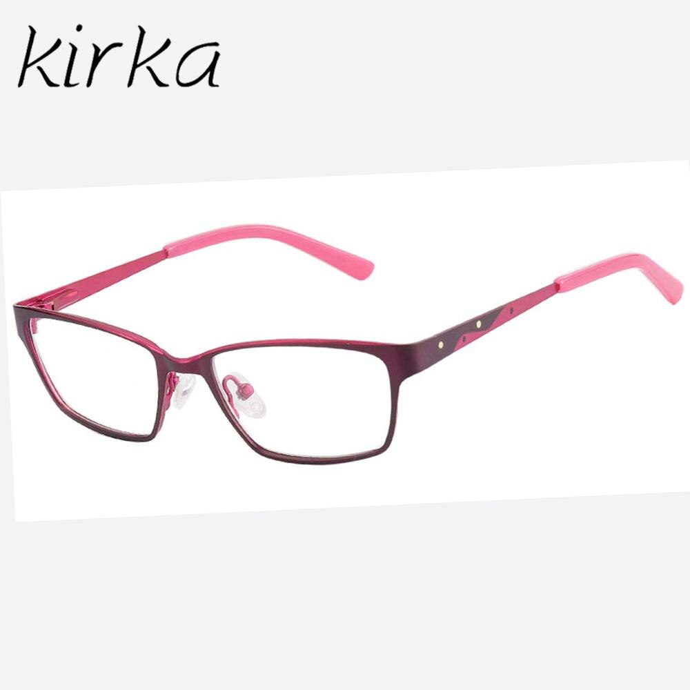 Kirka Brand Kids Boy Optical Glasses Frame Myopia Glasses Prescription Eyeglasses Frame Safety Metal Glasses 2-13 years old: Pink