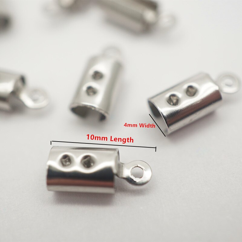 100 Stks/partij 304 Rvs Vouw Over Crimp Cord Ends Leer Sluiting Tip End Sieraden Connector Sieraden Maken Benodigdheden HK194