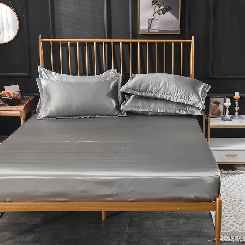 72 soie Drap Housse sur bande élastique couleur unie Housse matelas draps de lit 8 taille Drap Housse de Matela reine roi Drap de lit