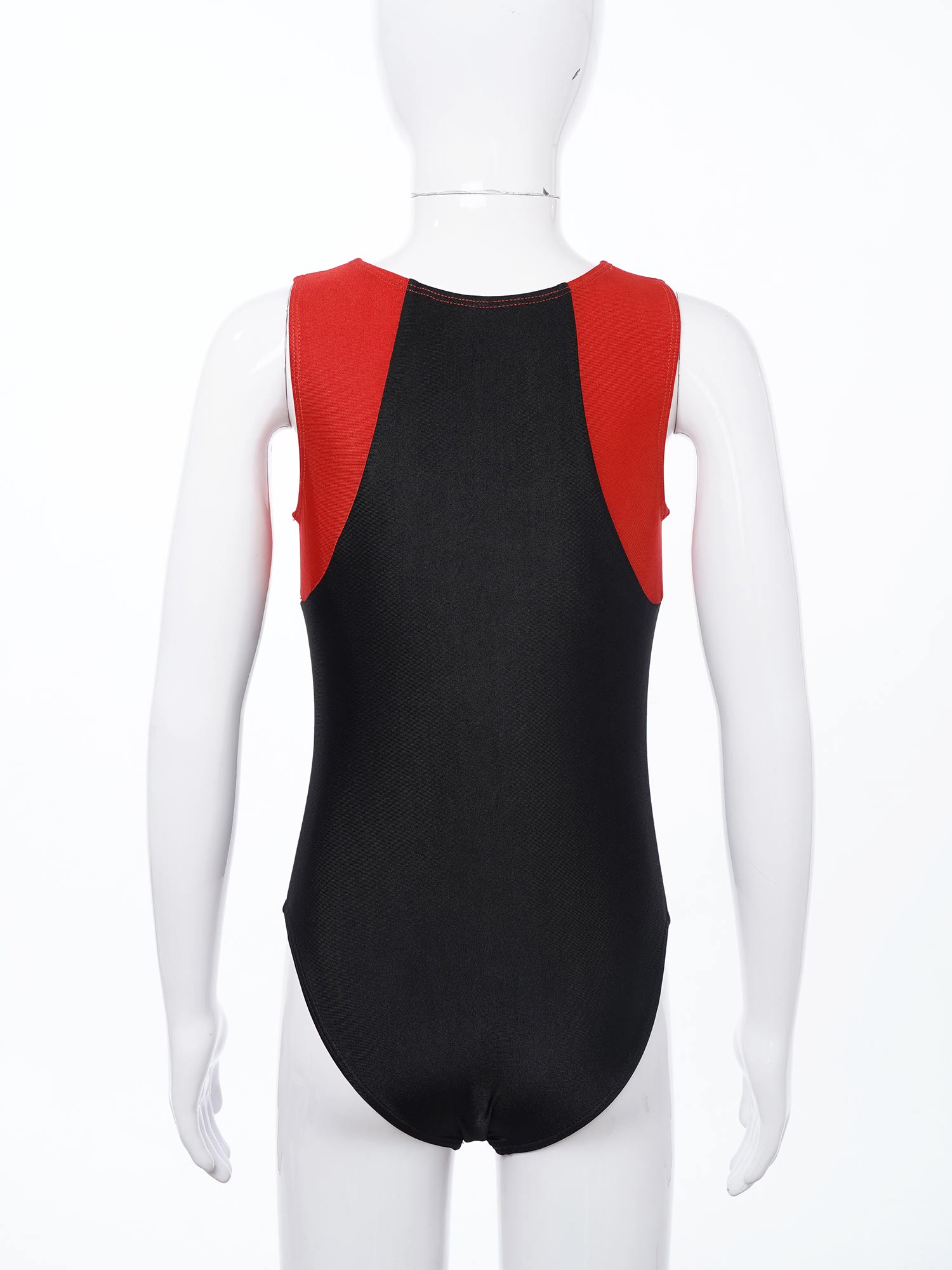 Barnpojkar balett dansdräkter ärmlös rundhalsad trikåer kontrastfärgad bodysuit för träning