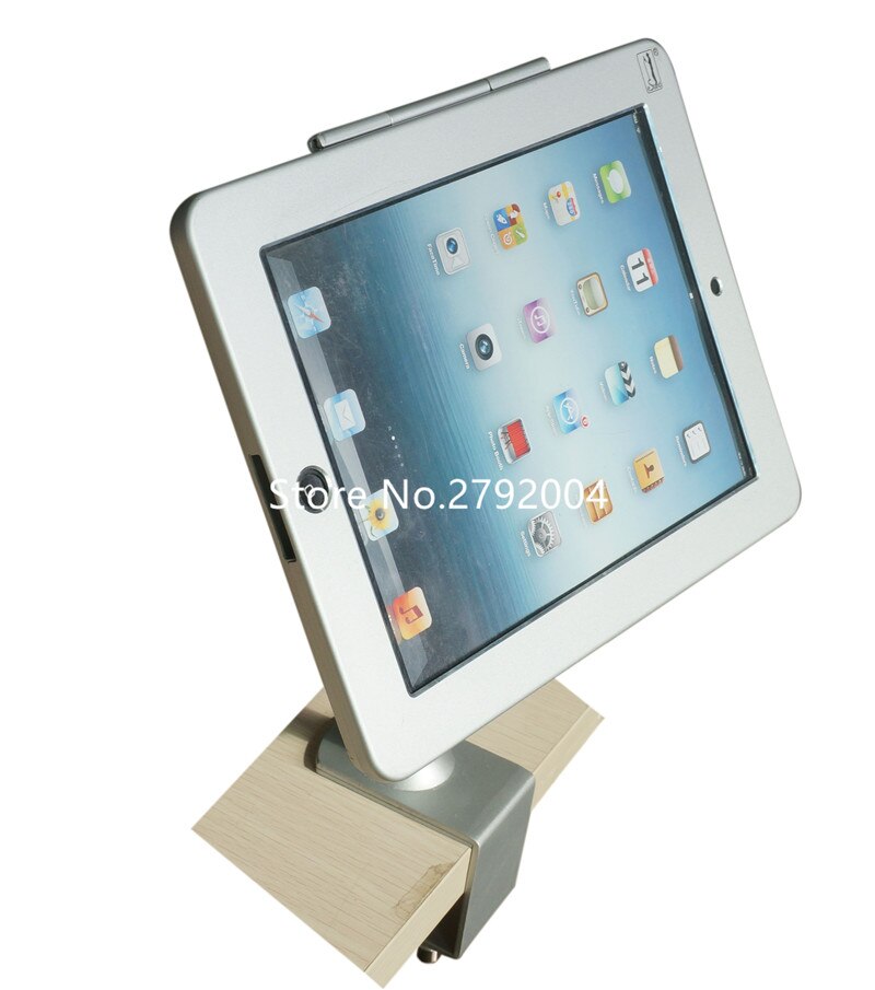 Flexible house ipad security lock tablet table mount flat pc display enclosure computer lock case with clamp for Ipad 2/3/4/air