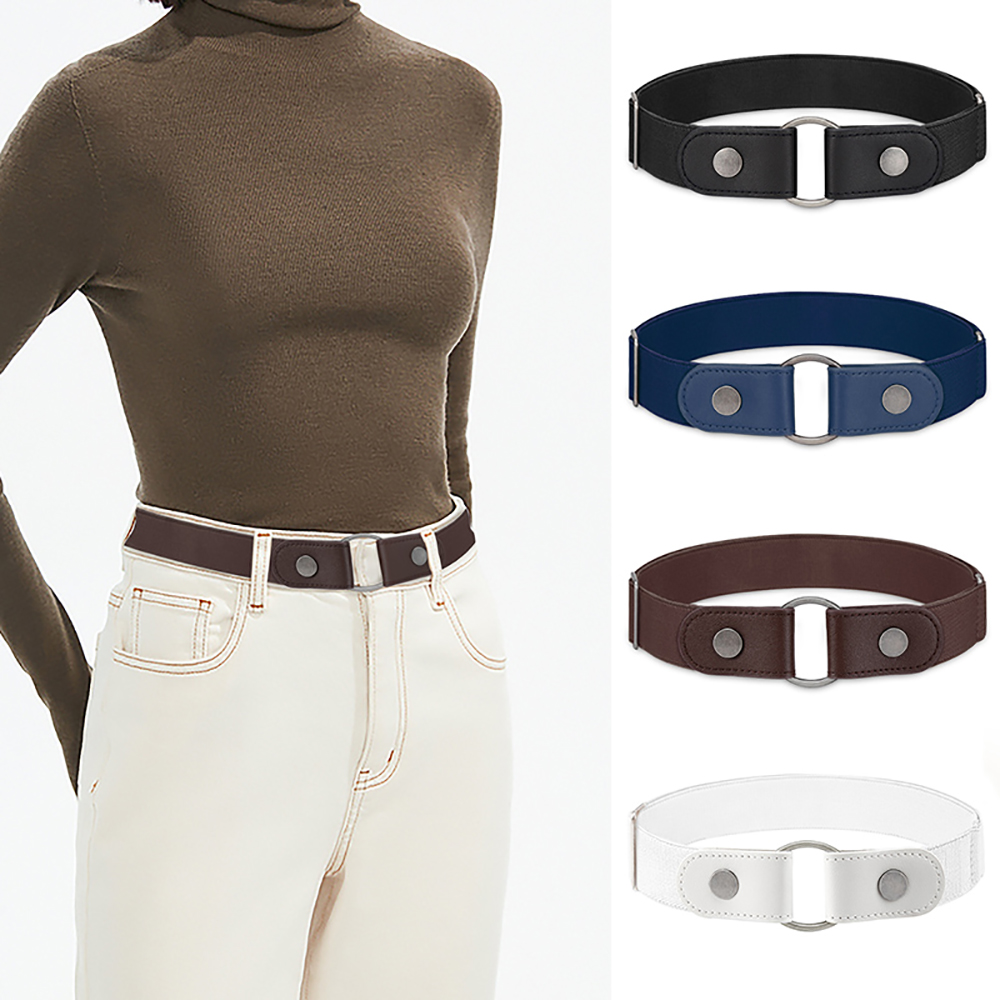 Cinturón elástico Invisible sin hebilla para mujer, pantalones vaqueros, vestido, cinturón elástico ajustable sin hebilla, No se muestra