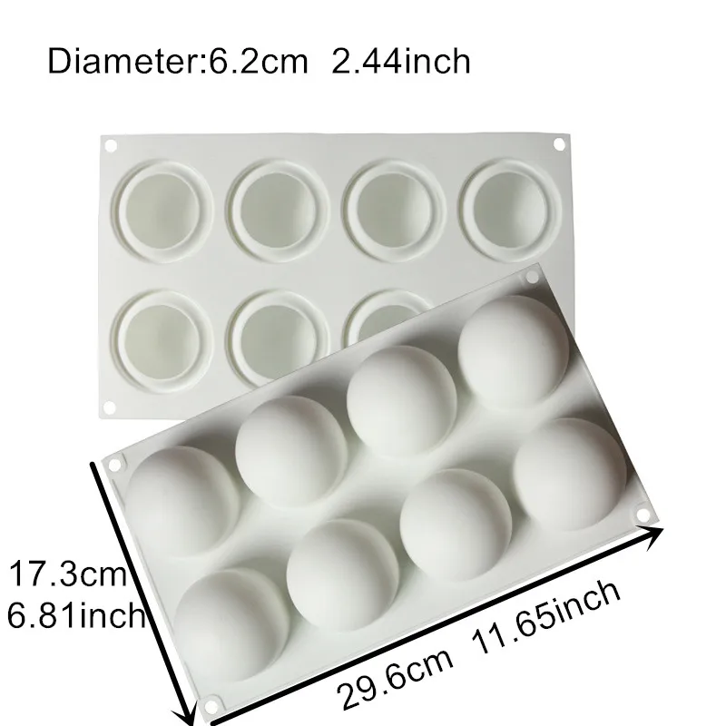 Siliconen chocoladevorm Silicon Ball Cakevormen 3D Halve bol Snoep Truffel Bakplaat 1 stuk: Licht Geel