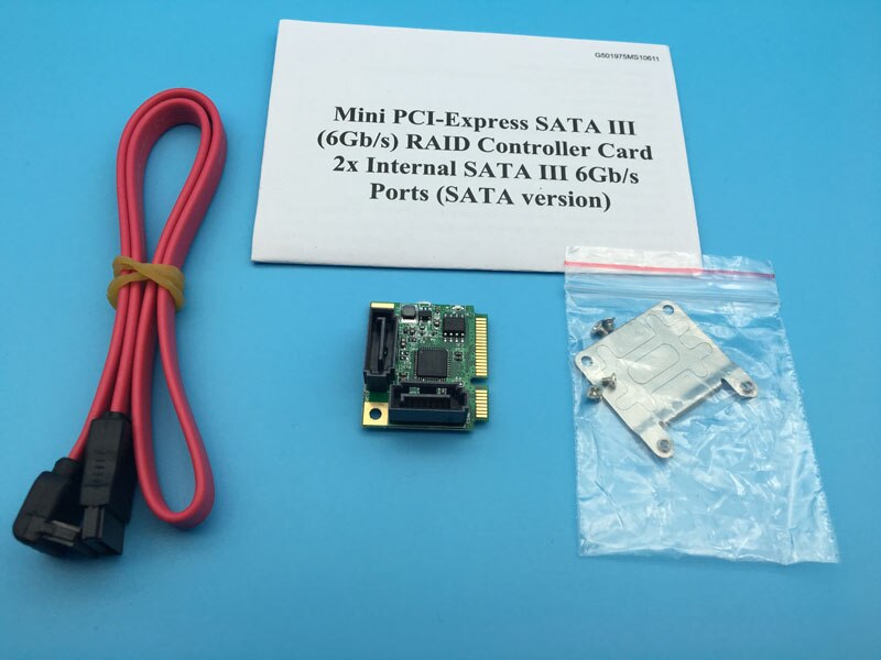MINI PCI-E RAID Card Mini PCI-Express 2 Port Internal SATA 3.0 SSD Raid Control Card Free Drive