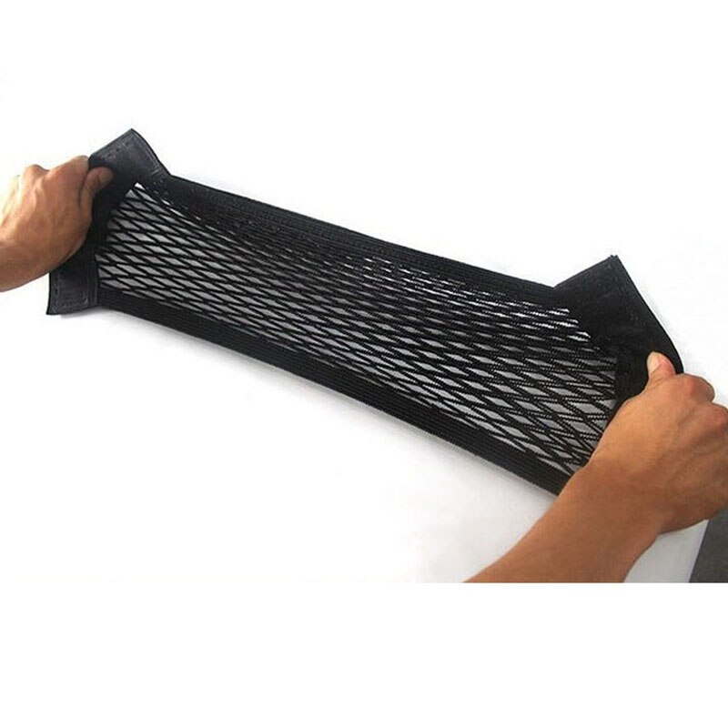 Car Trunk Velcro Double Layer Net Bag Car Extinguisher Mounting Bracket Trunk Storage Stretch Net Bag