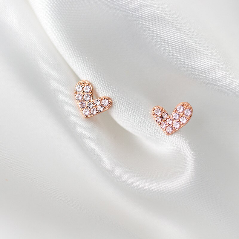 Modo di Prevenire Allergia Monili Dell'argento Sterlina 925 di Zircon Del Cuore Orecchini Con Perno Per Le Donne Ragazza Regalo pendiente oorbellen