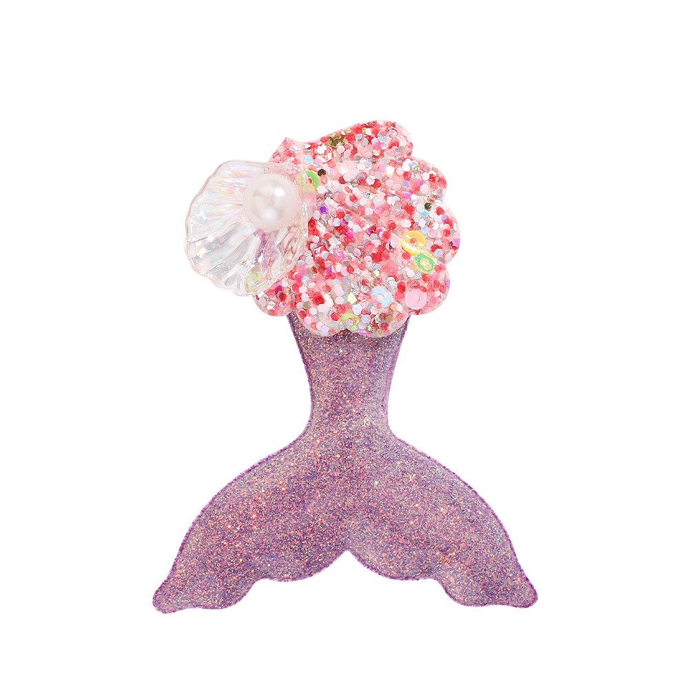 Nuevos lazos para el cabello de perlas blancas con pinzas para el cabello para niñas y niños, capas de Boutique, lazos centrales de diamantes de imitación ostentosos, horquillas, accesorios para el cabello: Naranja