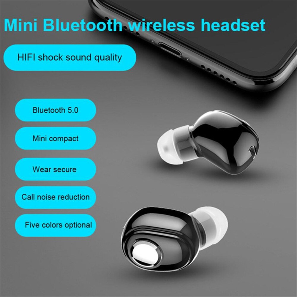 Bluetooth Oortelefoon Met Microfoon Handsfree Draadloze Koptelefoon Hoofdtelefoon Sport Waterdichte Draadloze Hoofdtelefoon Bluetooth 5.0