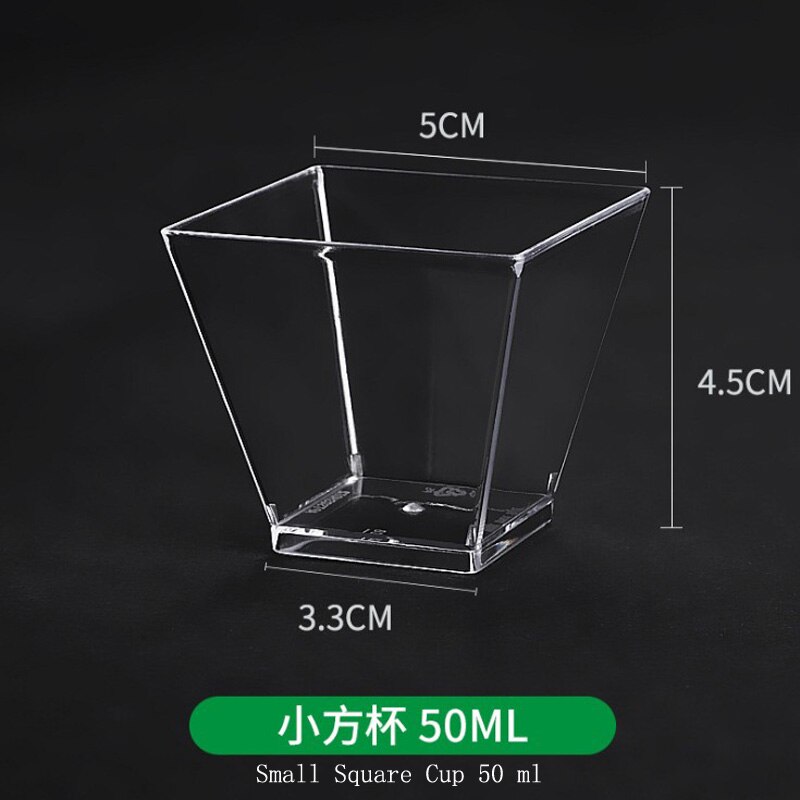 manufacturers Small capacity PS plastic Pudding Mousse Cup Wood Bran Dessert Cup Jelly Cup TIRAMISU INJECTION Cup water bottle: 200pcs  Square