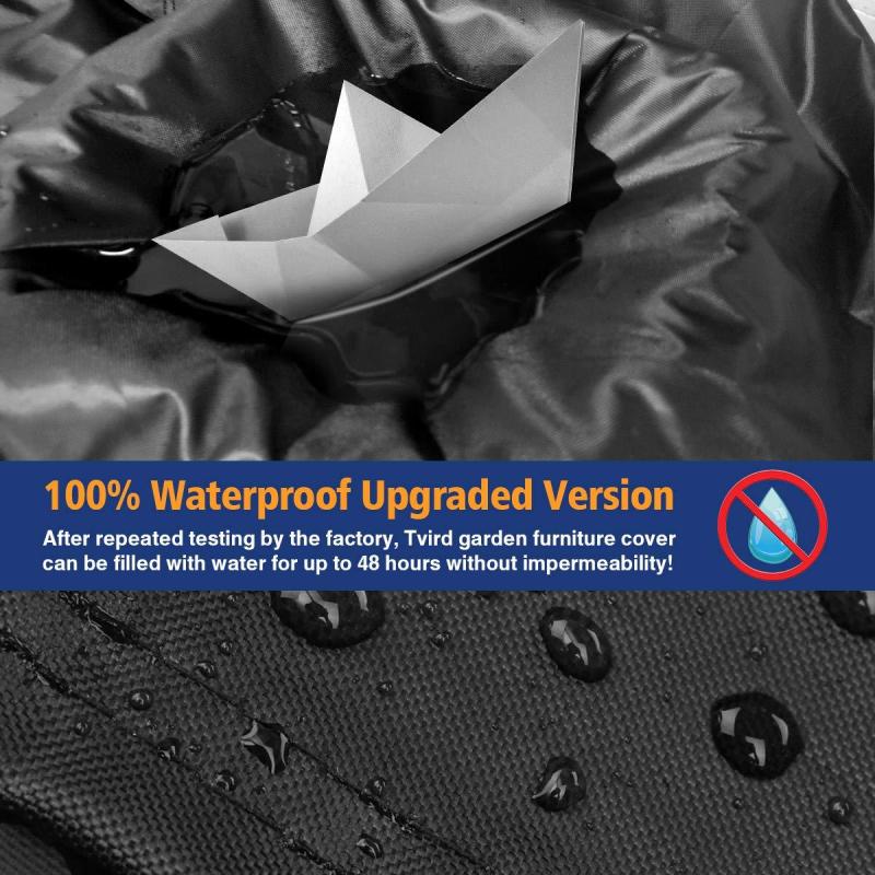 Fundas de muebles para exterior cubierta impermeable a prueba de polvo jardín mueble de cubo cubierta 420D tela Oxford protección de cubo de ratán