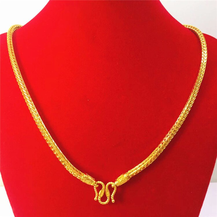 Collana di lusso placcata in oro 24 carati per uomo padre fratello fidanzato serpente catena collane matrimonio compleanno regalo squisito gioielli