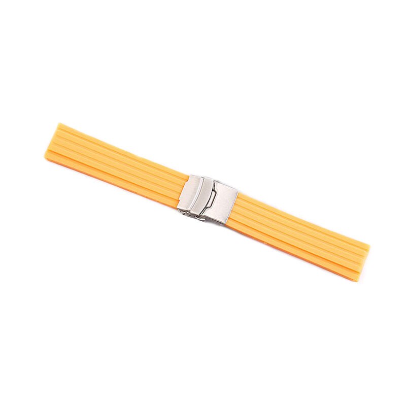 Uthai Z21 18Mm 20Mm 22Mm 24Mm Horlogebanden Siliconen Band Soft Rubber Band Waterdichte Sport Band Band patroon: Oranje / 18mm