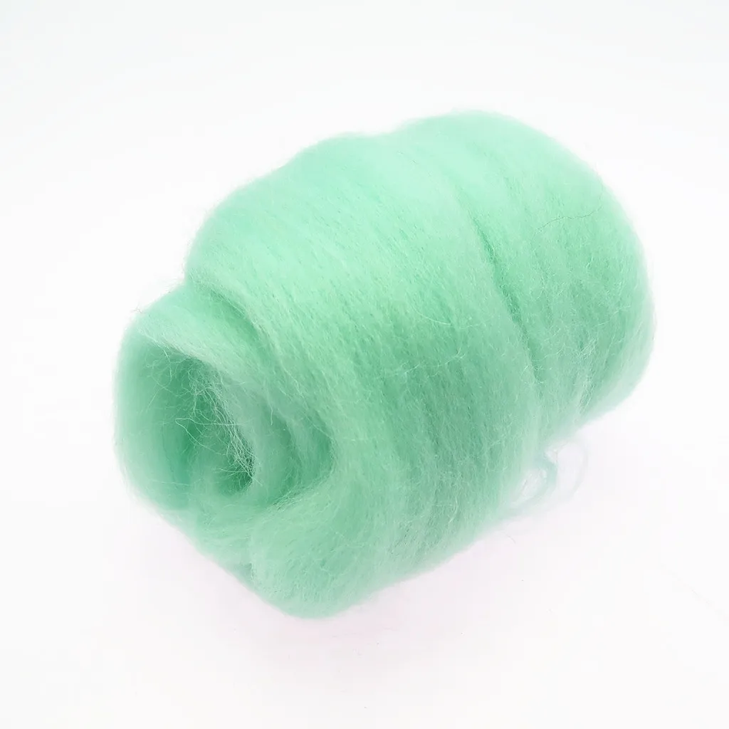 66S Green Color Series Wool Fibre for Needle Felting Wet Felting Wool Felting Handmade Spinning DIY Craft Materials: 100g / 94