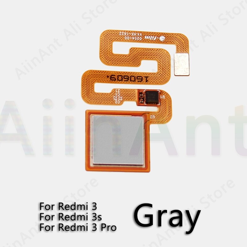 Cable flexible Original para Xiaomi Redmi Note 3 3s Pro, Sensor de huella dactilar, botón de inicio trasero: For Redmi 3 Gray