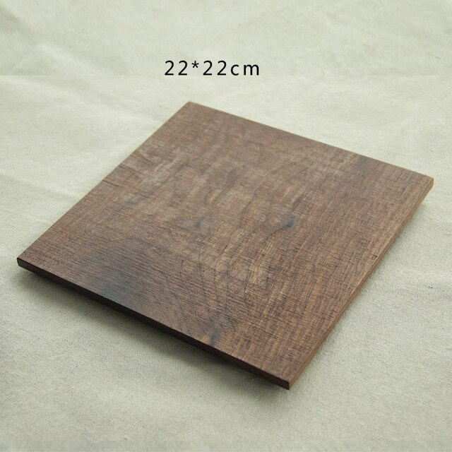 Bread Wood Plates Black Walnut Rectangle Square Wood Pan Plate Fruit Dishes Saucer Tea Tray Dessert Dinner: 22x22CM