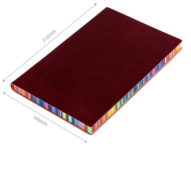 A5/A6 Soft Surface Cute Notebook 100 And Simple Notes With Rainbow Edges Thick Leather Diary Office Stationery: A5-8