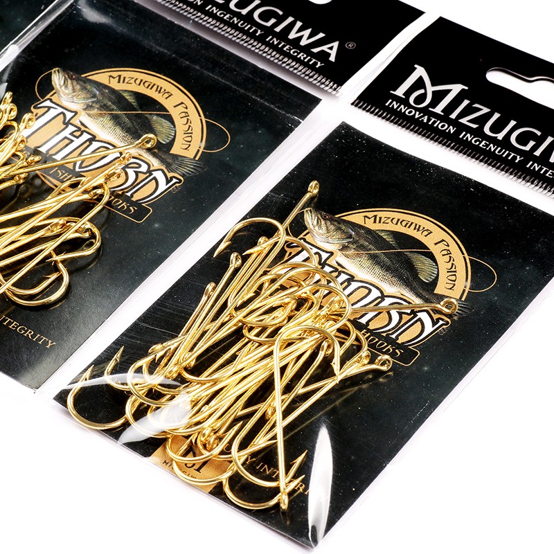 MIZUGIWA Gambo lungo aberdeen Ami da pesca Acqua dolce Esche viventi Gancio Pesce Jig Ganci PanFish Crappie Oro 100 pezzi