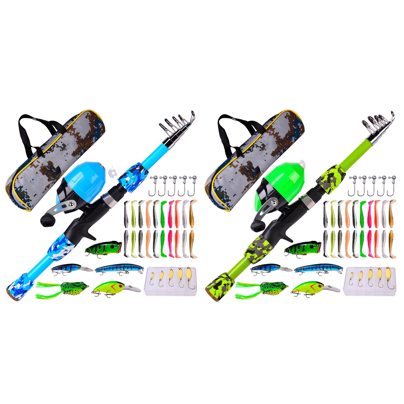 Kids Fishing Pole Set Beginners Portable Fishing Rod Reel Kit Portable Fishing Rod Package With Combination Sea Fishing Reliable