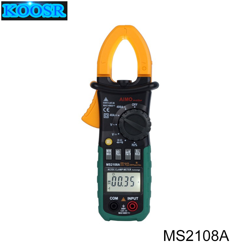 Mastech MS2108A Digitale Clamp Multimeter Frequenz Max./Min. Wert Messung Halten Beleuchtung Birne Tragetasche