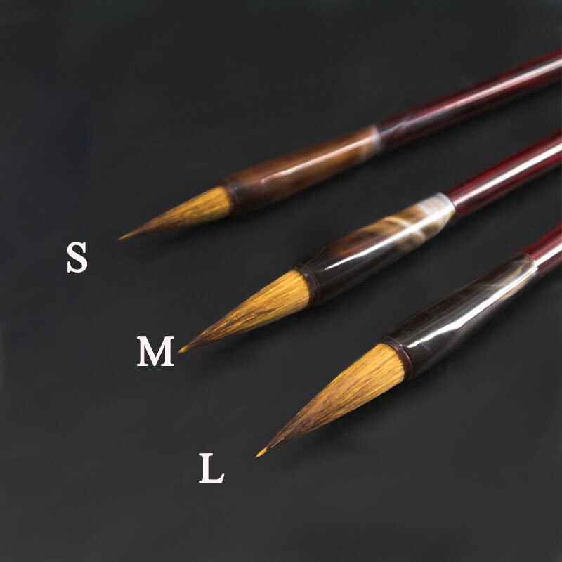 EZONE 1PC Chinese Calligraphy Brush Pen Artist Painting Writing Drawing Brush S/M/L Size Students Watercolor Brush: L