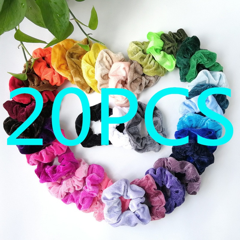 20/15/9 pièces filles Scrunchie cheveux Scrunchies velours élastique cheveux accessoires pour femmes ou filles Scrunchie Pack ренененнннаоооооооннннннннннннннонононннннннннннннонононна: A
