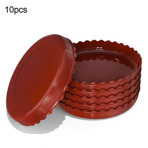 10pcs Mini Flower Pots Colourful Round Plastic Plant Flower Pot planters for succulents Decor Plants Desktop Flower Pots: Red 15cm