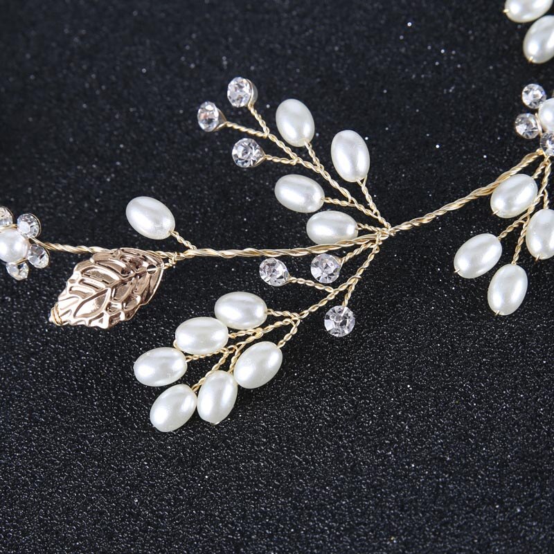 Bruiloft Kristallen Haarspelden Met Parels En Strass - Gouden Haaraccessoire Voor Bruid