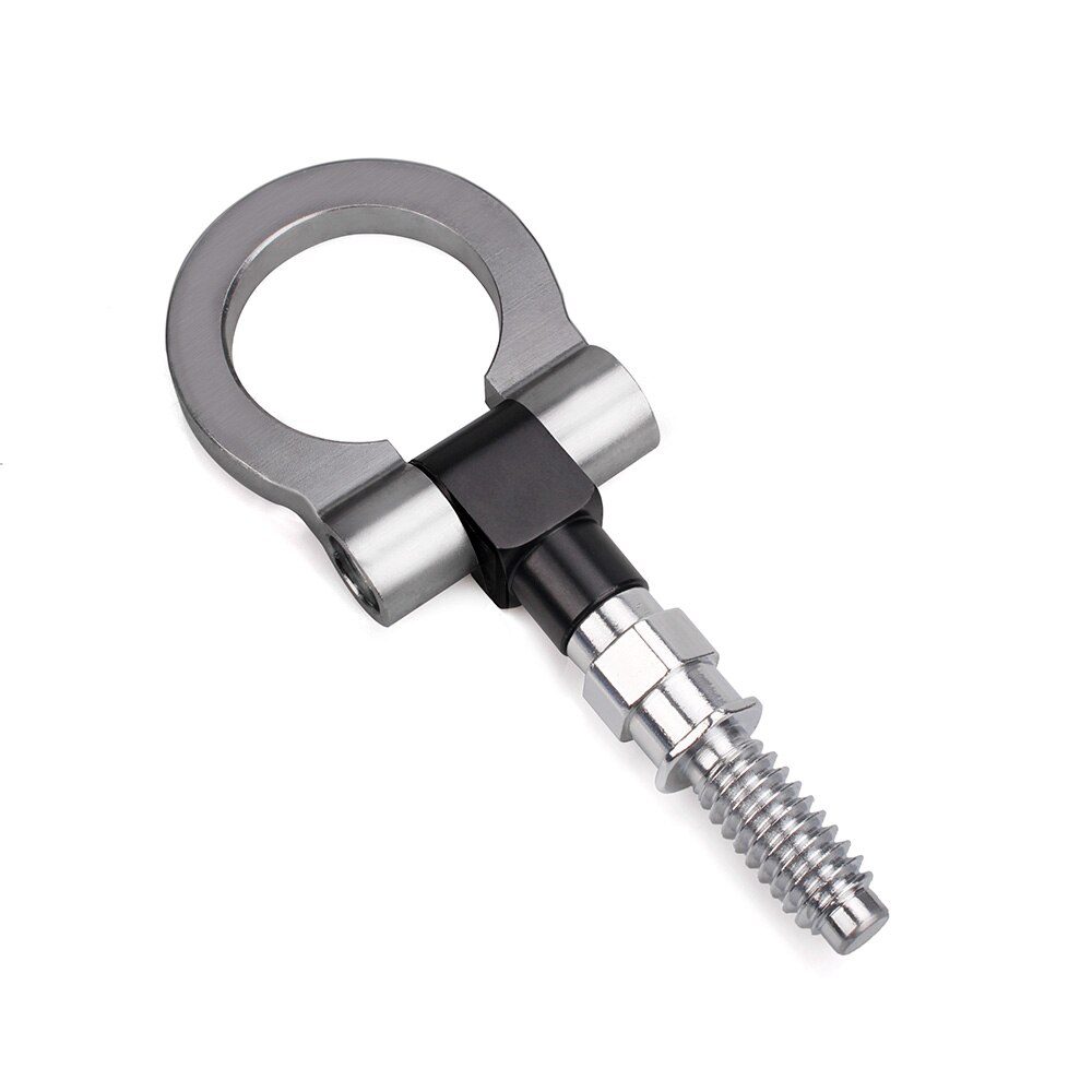 Universal Car Styling Trailer Hooks Sticker Car Auto Rear Front Trailer Simulation Racing Ring Vehicle Racing Towing Hook: Silver