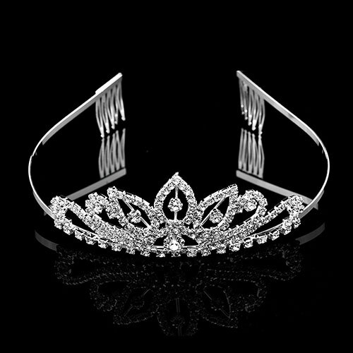 Wedding Nuziale di Cristallo Tiara Corone Principessa Queen Cuore Fasce Del Fiore Accessori Per Capelli Da Sposa per la Sposa monili Dei Capelli: HA1013JM