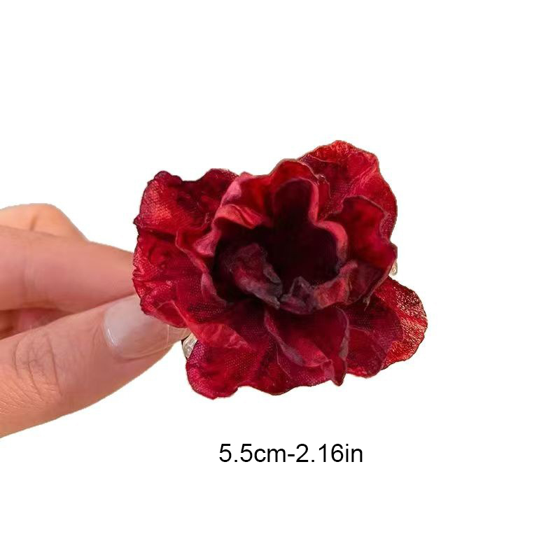 1 pinza para el cabello rosa de media altura para mujer; Clip lateral de tamaño pequeño; Nueva pinza para el cabello con flores francesas de primavera; Accesorios para el cabello