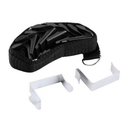 Adjustable Hanging Hook Rack Rope Door Hanger Clothes Bag Hat Storage Rope Hanging Hook Rope: Black