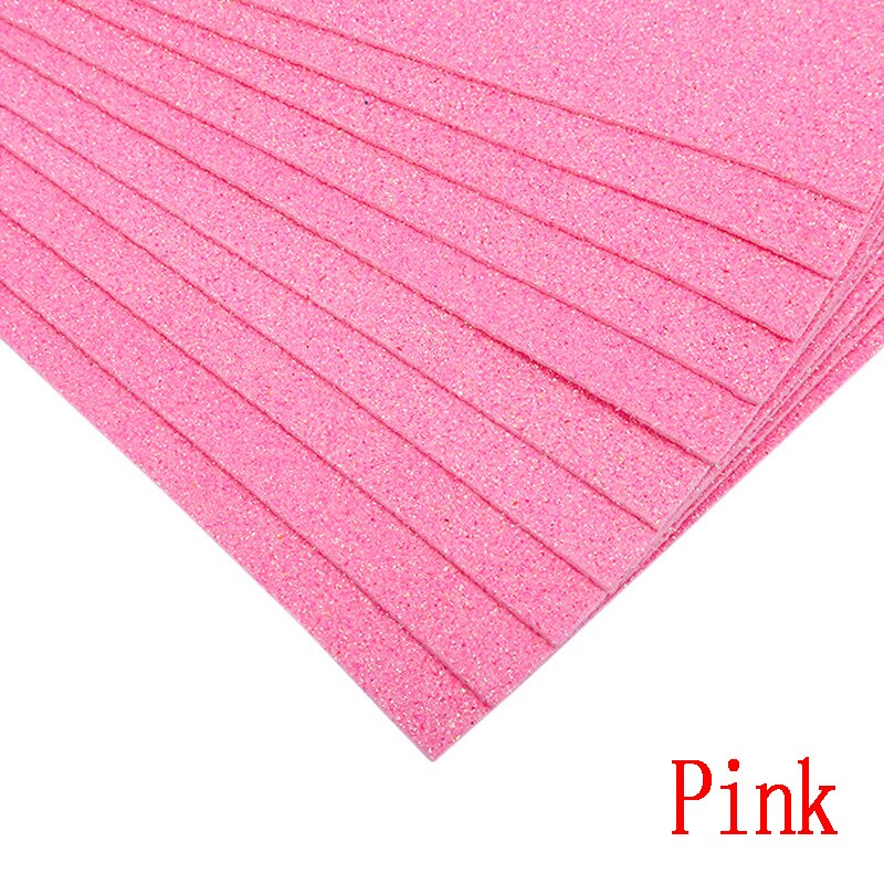 5sheets Glitter Foam Paper Sparkles Paper for Children's Craft Activities DIY Cutters Flash Handcraft Foam Paper Without Glue: Pink