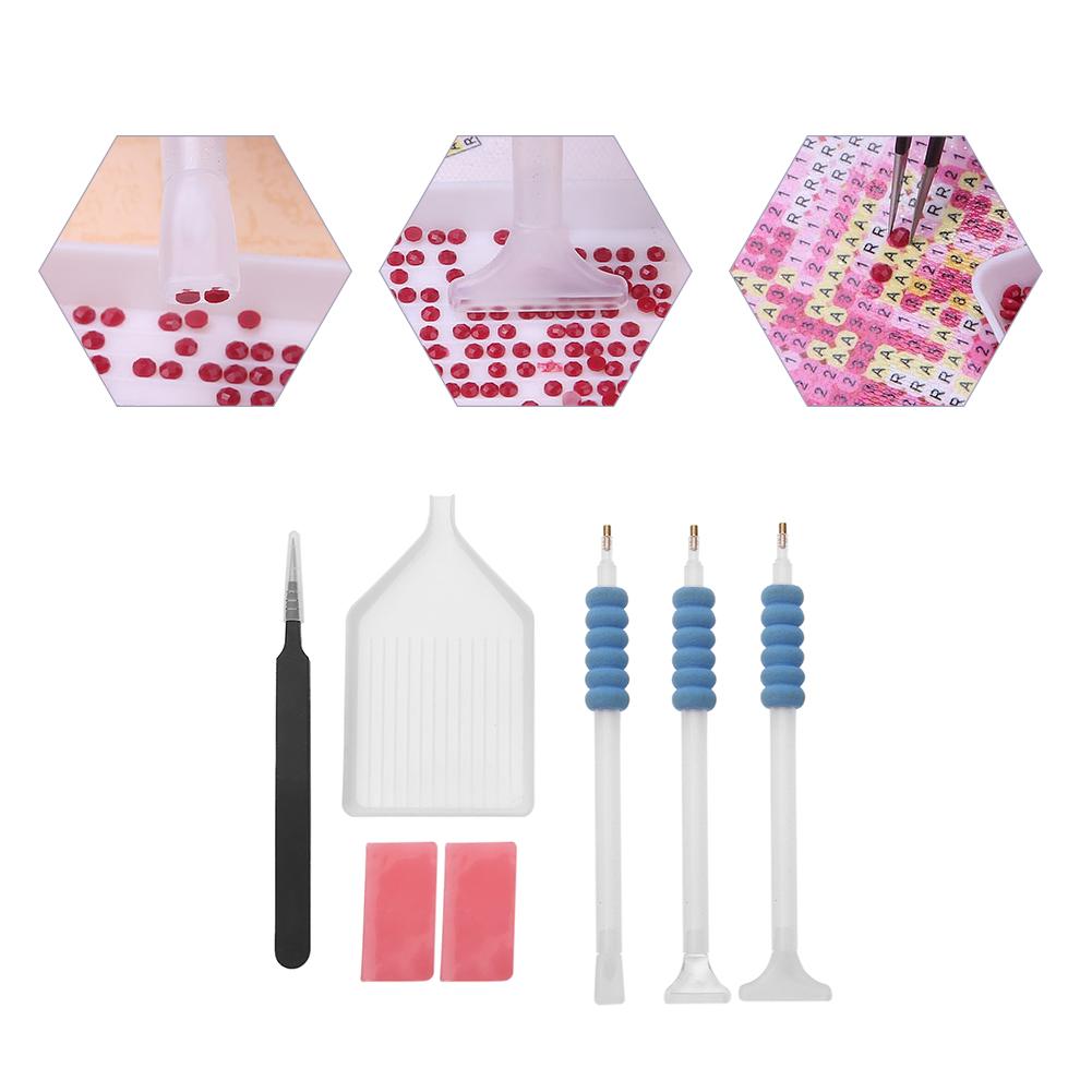 DIY Diamond Painting Tools Set 5D Diamond Painting Cross Stitch Accessories Embroidery Pen Mosaic Glue Pen Kit Tweezers
