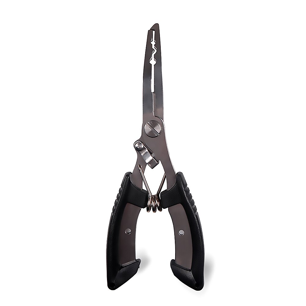 Rvs Vissen Tang Scissor Braid Line Cutter Lokken Haak Remover Tang Visgerei Accessoires Snijden Vis Tang: 16x4x10cm black