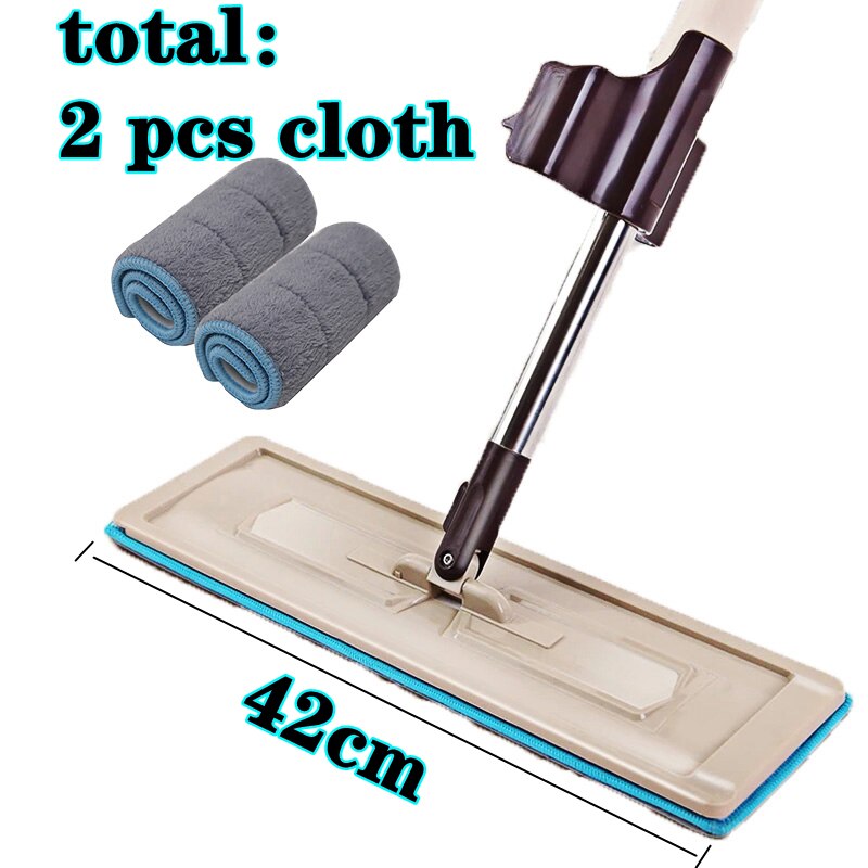 Plat Vadrouille Pour La Maison Et La Cuisine Nettoyage De Sol Vadrouille Sans Main Lavage Vadrouille Plate Avec Tampons En Microfibre Remplacement: 042-2 Cloth 1 Mop