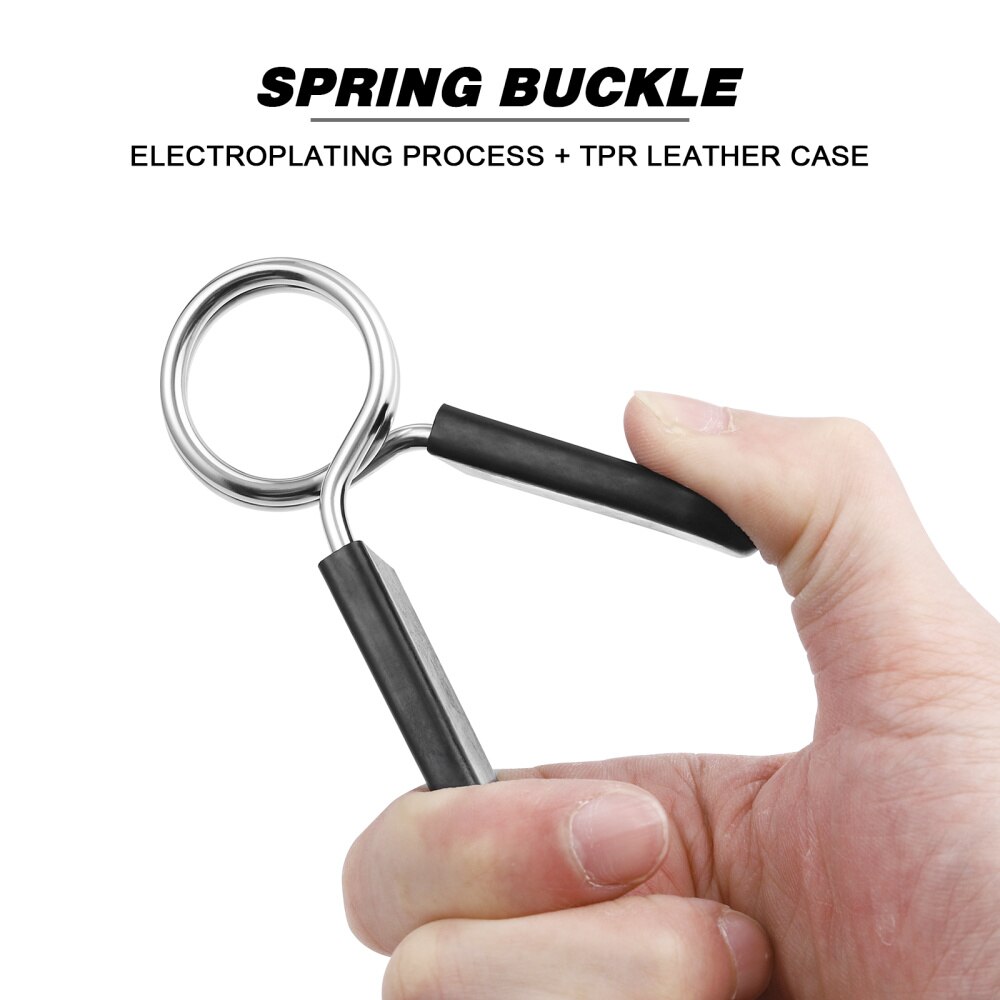 CLISPEED 4PCS 25mm/28mm Dumbbell Barbell Clamps Spring Clip Collars for Powerlifting Cross Fit Weightlifting Gym