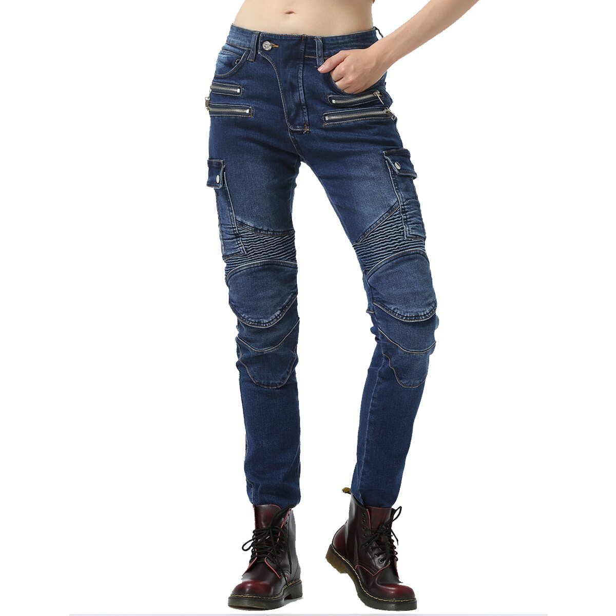 Dame jeans sportsbukser til motorcykel biker hockey skøjteløb ski ridder atv off road 3 farver str. 25,26,27