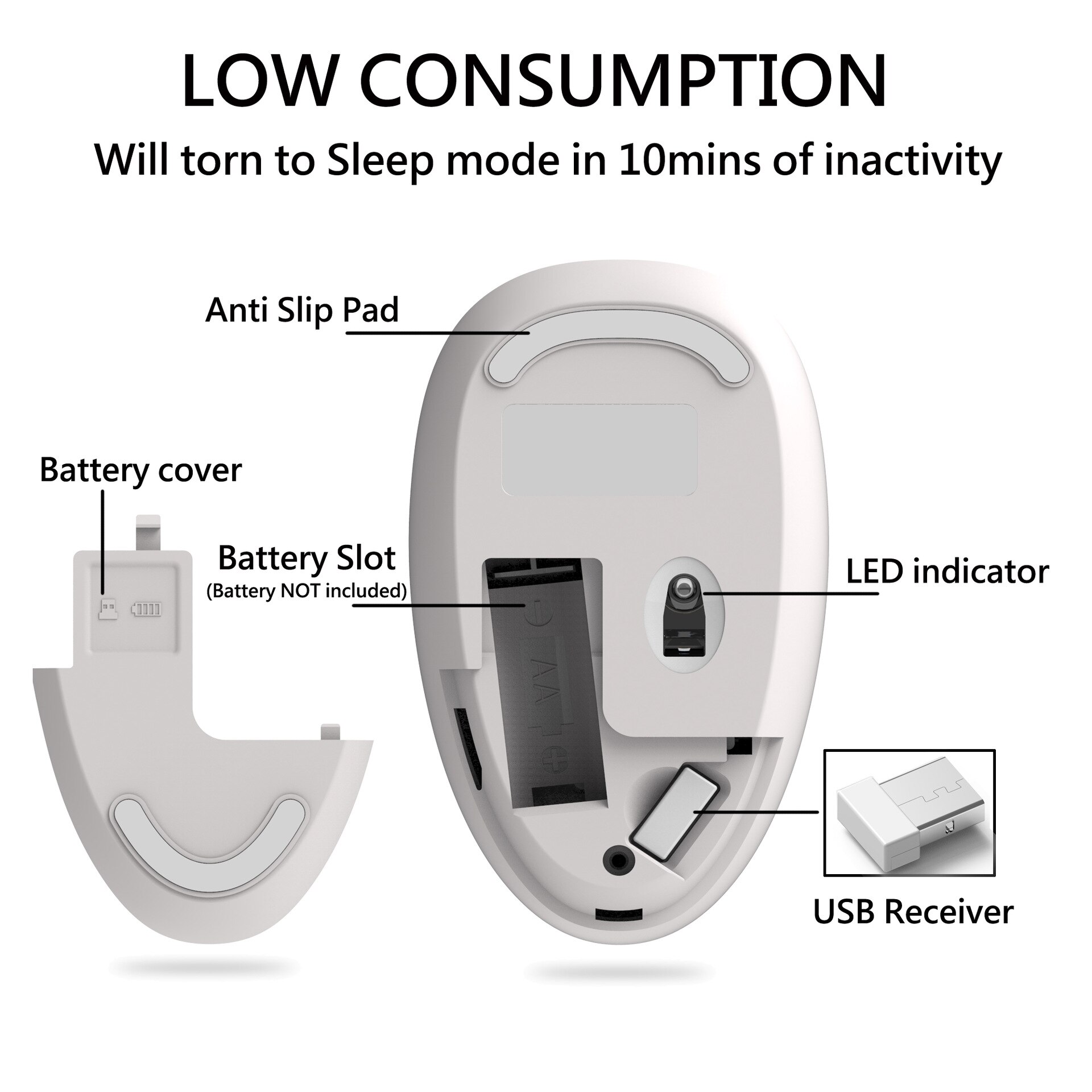 Cartoon animalPattern Wireless USB Mouse 1600DPI Optical Computer Mouse 2.4GHz Ergonomic Mice for Laptop PC Mouse forGirl Office