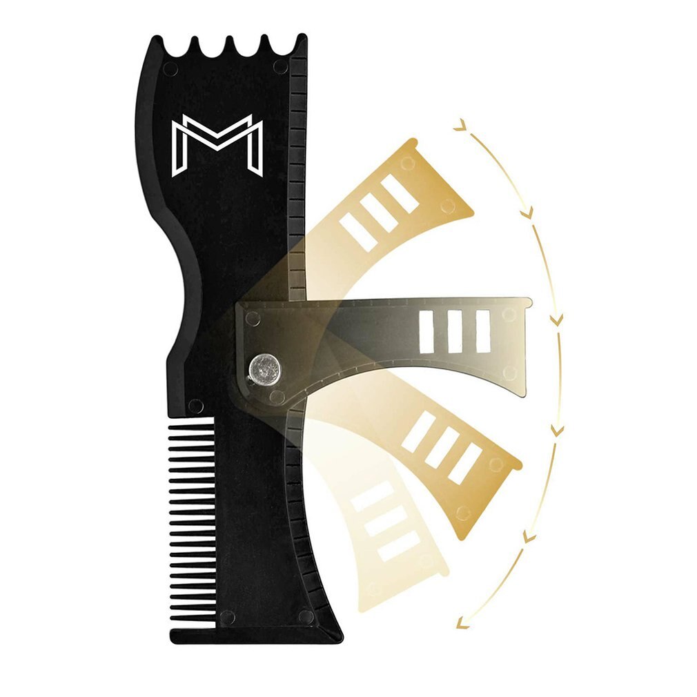 Men's Beards Combs Beard Shaping Tool Trimming Shaper Template Comb Transparent/Black Beauty Tool For Hair Beard Trim Templates