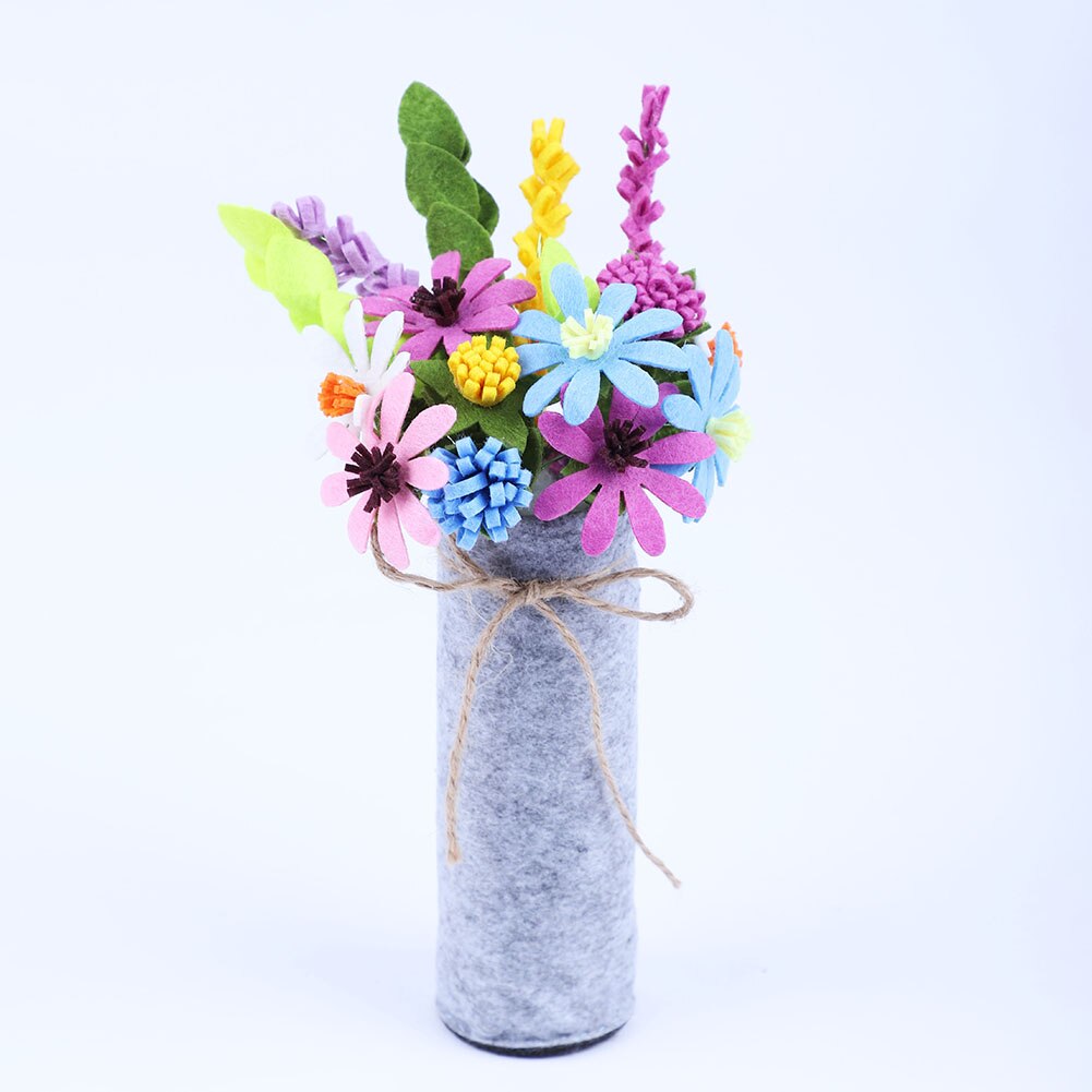 Chainho,DIY Handmade Non-woven Material Set Bag,Pre-Cut,None-Finished Item,Simulation Floral With Vase Series,6 Designs: FB007-A