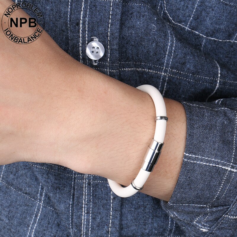 Noproblem waterproof ion balance sport power silicone wristband health tourmaline germanium bracelet