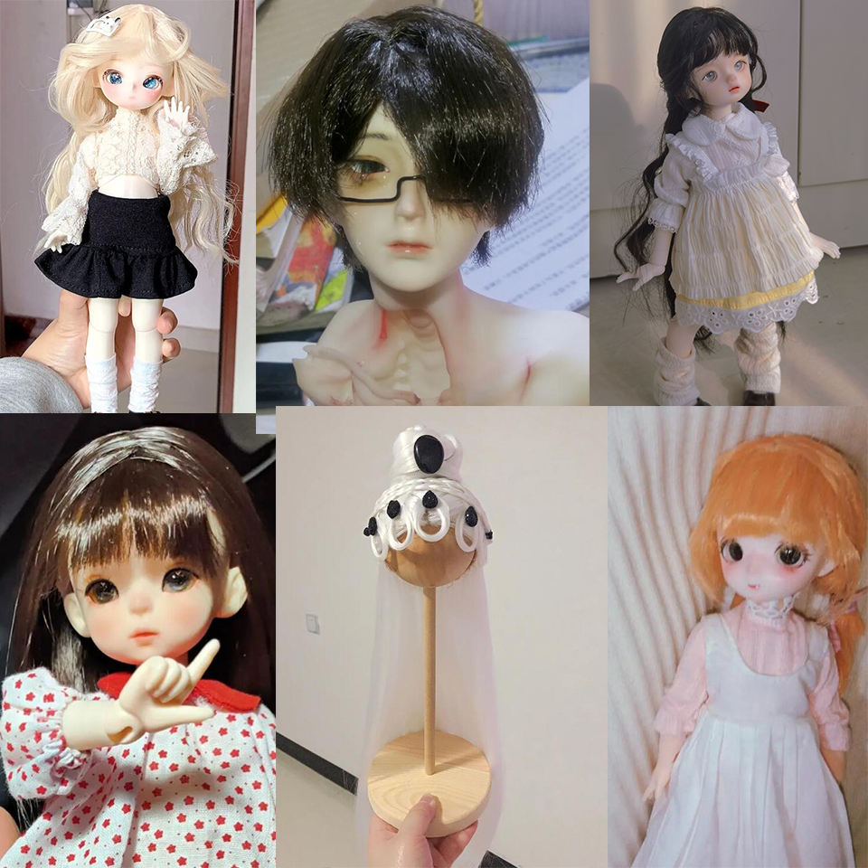 Peluquería de muñeca BJD/SD, fibra de nailon sintética resistente al calor, 1/3 1/4 1/6 1/12, muñeca tejida a mano, cabello modificado DIY para injerto