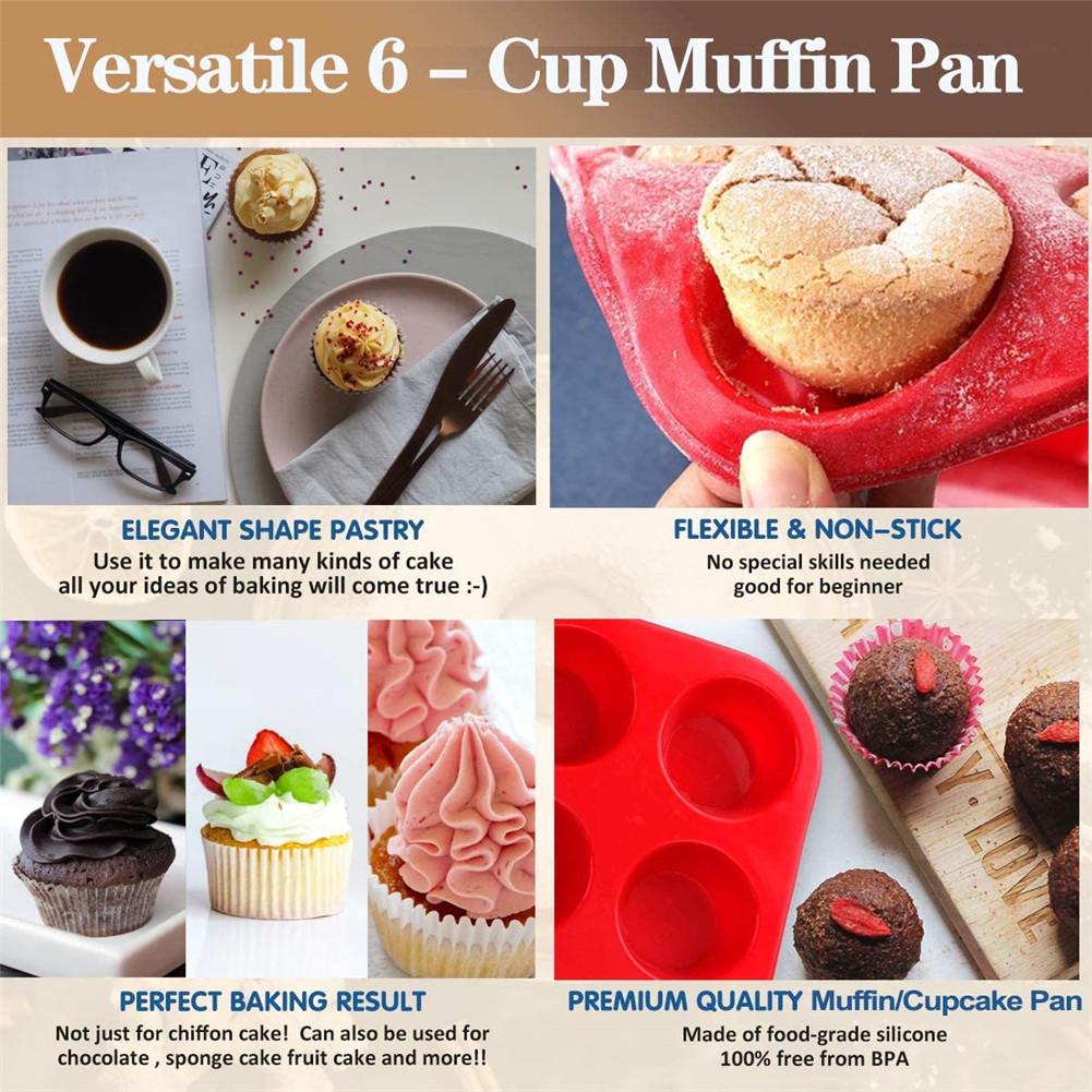 6 hulrom silikon kakeform muffins cup kake bakeware fondant cupcake muffins form cookies muffins bakebrett bakeverktøy