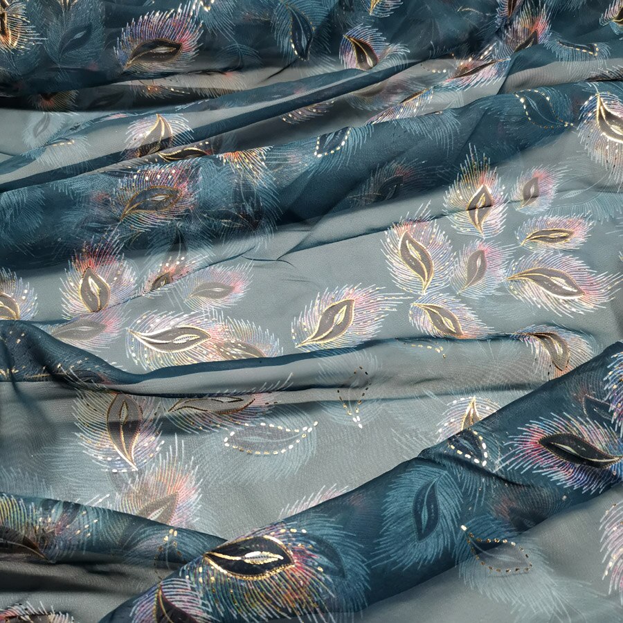 Cosplay Dress Magic Feather Bronzing Chiffon Fabric shiny Fabric Costume Material DIY stage cosplay Dress