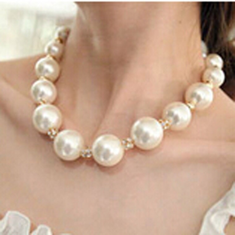 Koreaanse Klassieke Parel Ketting ronde imitatie parel hand-geboord Bal Ketting Ketting voor vrouwen